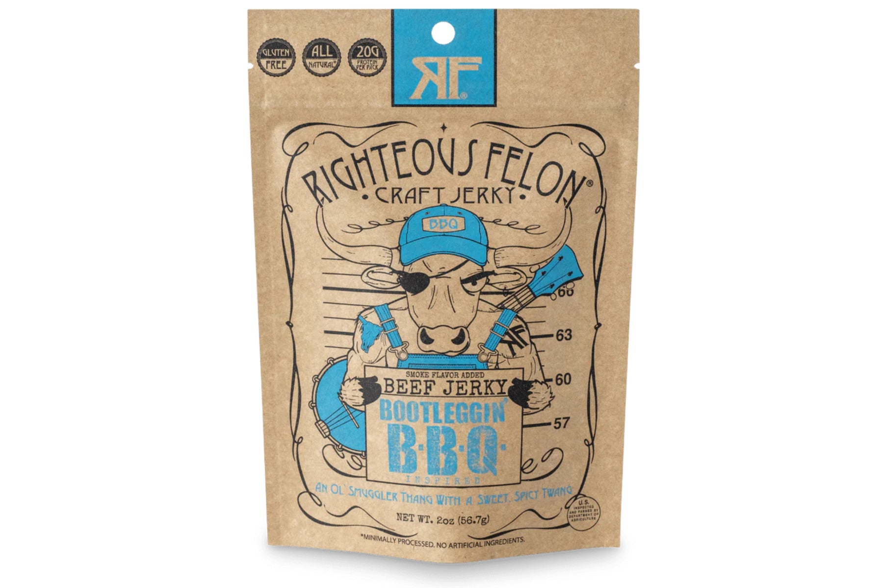 Righteous Felon Bootleggin' BBQ Jerky (8-2oz bags)