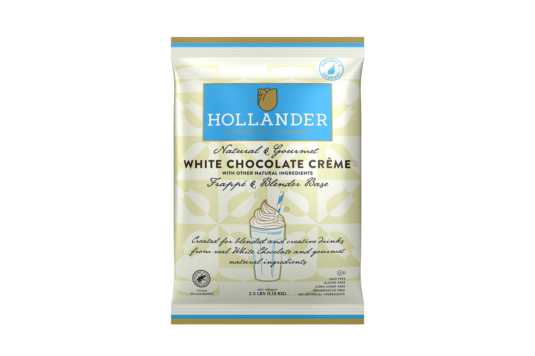 Hollander Creme Frappe & Blender Base - 2.5 lb. Bulk Bag: White Chocolate Creme