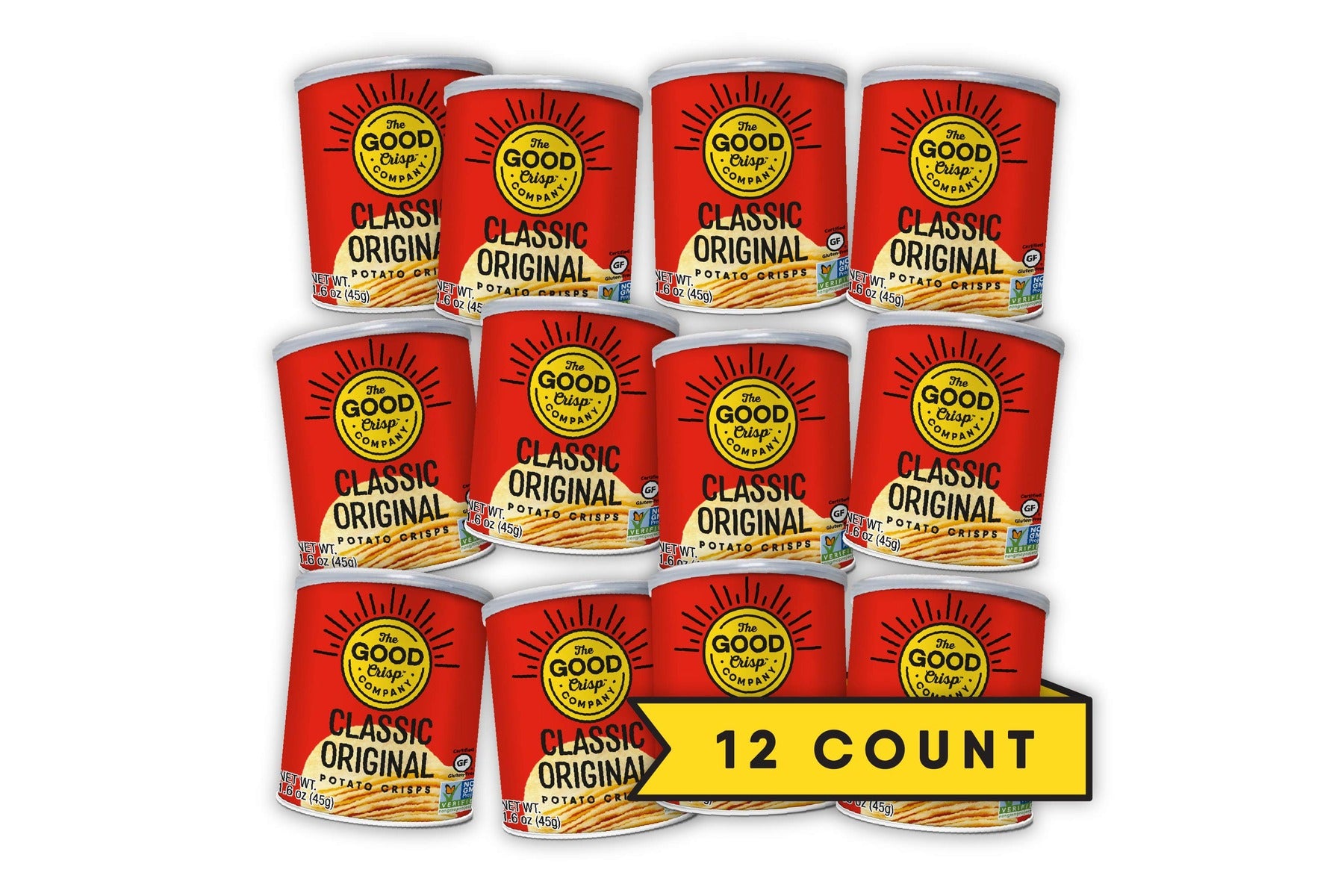 The Good Crisp Company - Case of 12 - 1.6oz Cans: Original Sea Salt