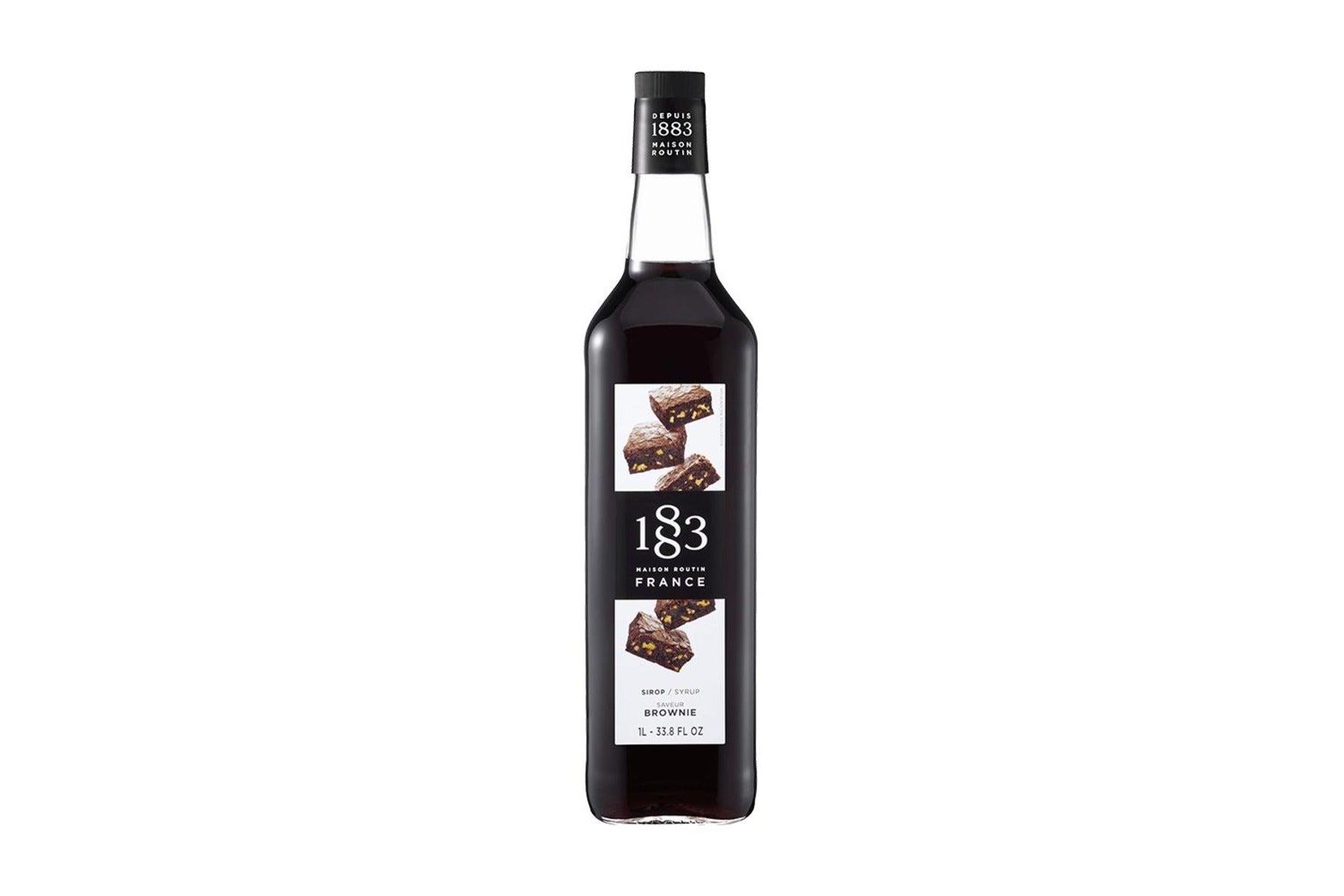 1883 Classic Flavored Syrups - 1L GLASS Bottle: Brownie