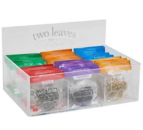 Two Leaves Tea - 6 Slot Acrylic Tea Bag Display | Serious Sips